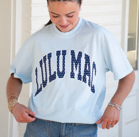 Chambray Lulu Mac Polka Dot Comfort Color Tee
