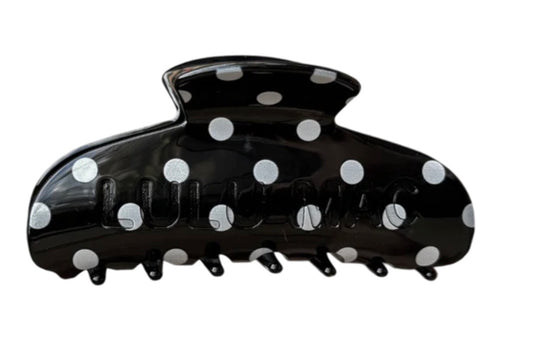 Black/White Dot Lulu Mac Hair Clip