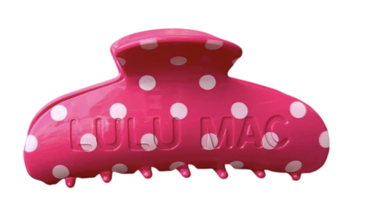 Hot Pink/Light Pink Dot Lulu Mac Hair Clip