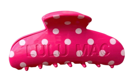 Hot Pink/Light Pink Dot Lulu Mac Hair Clip