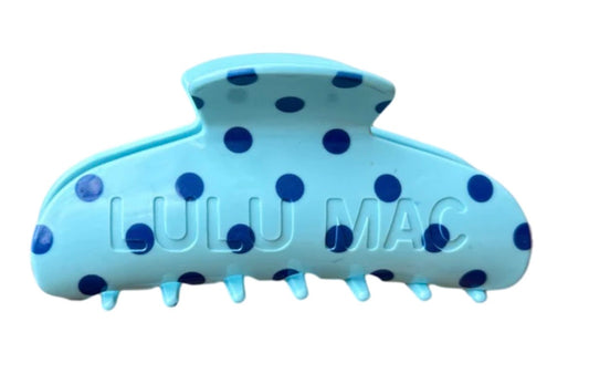 Turq/Navy Dot Lulu Mac Hair Clip