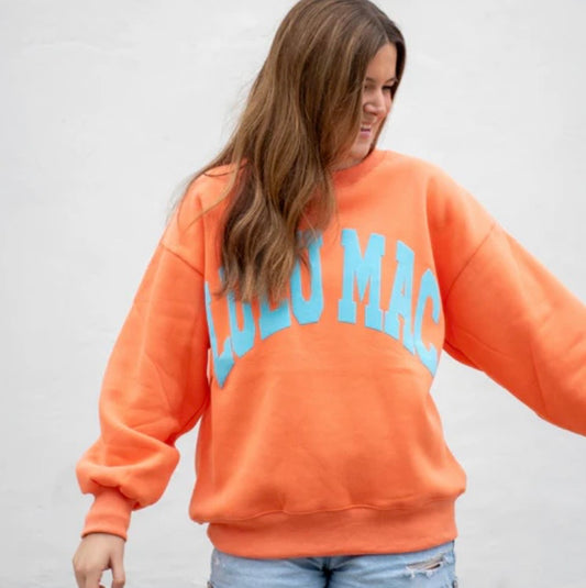 Orange/Blue Puff LuLu Mac Sweatshirt