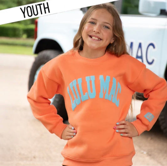 Youth Orange/Blue Puff Lulu Mac Sweatshirt