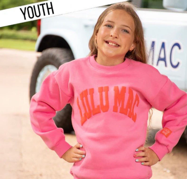 Youth Pink/Orange Puff Lulu Mac Sweatshirt