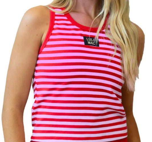LuLu Mac Red & PINK Striped Tank
