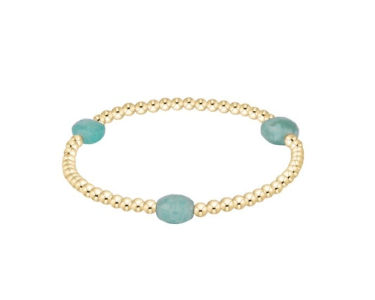 Admire Gem 3mm Gold Bracelet - Amazonite
