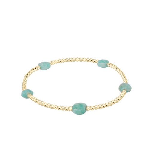 Admire Small Gem 2mm Gold Bracelet- Amazonite