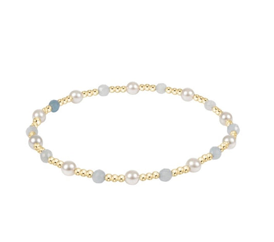 Pearl Sincerity 4mm Gem Bracelet - Aquamarine