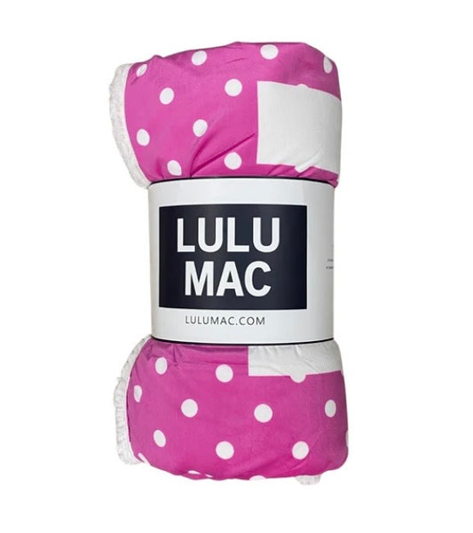 LuLu Mac Blanket Hot Pink with White Dots