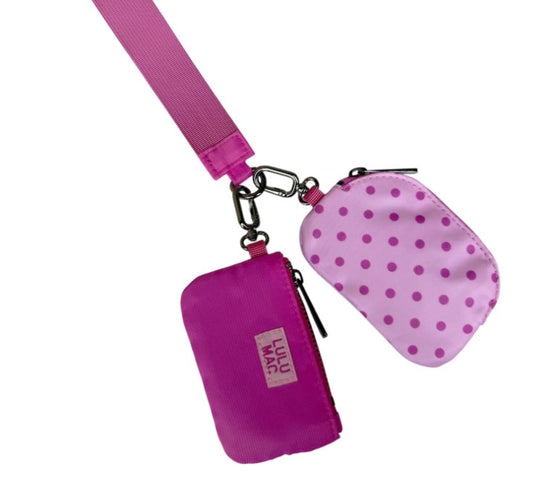 Lulu Mac Double Pouch Pink/Hot Dots