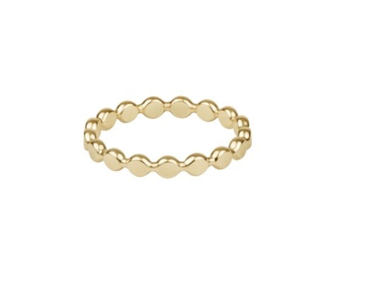 Classic Gold 2.5mm Beaded Disc Ring - Size 6