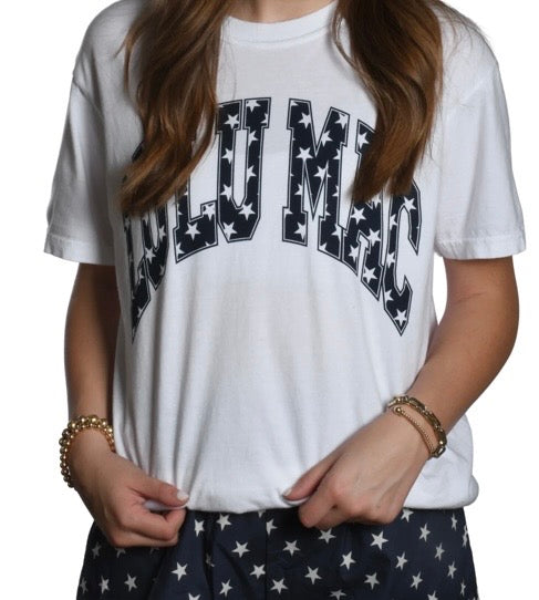 Lulu Mac Navy Star Comfort Color Tee