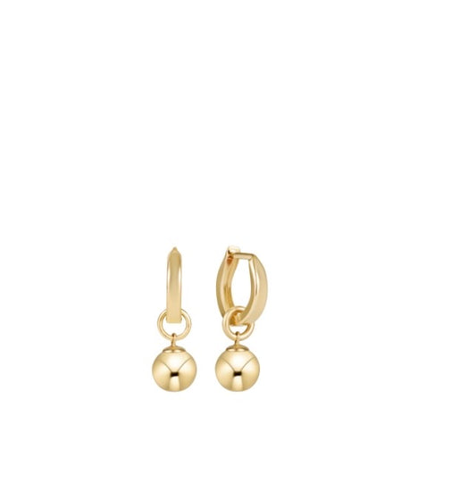Huggie Gold 0.5" Hoop - Classic Gold 8mm Charm
