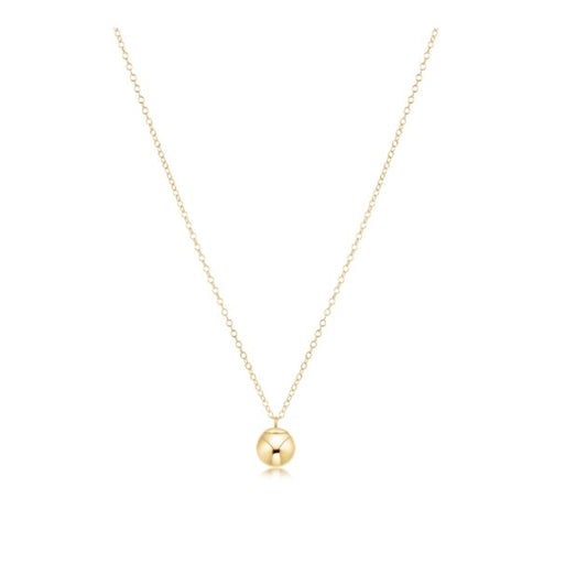 16" Necklace Gold - Classic Gold 8mm Charm