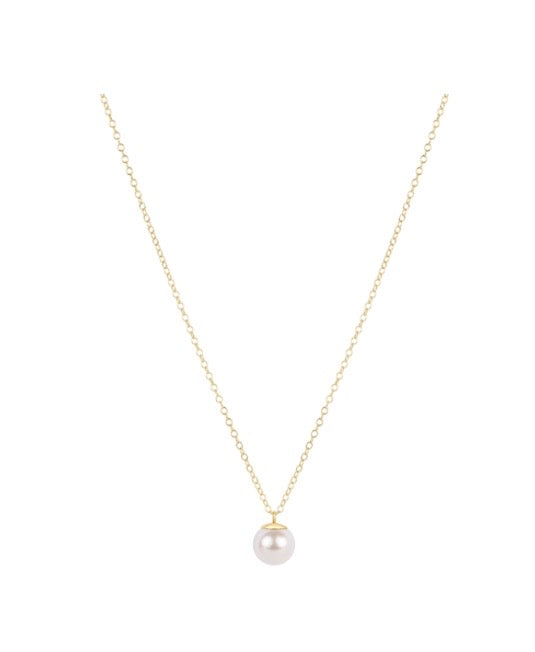16" Necklace Gold - Classic Pearl 8mm Charm