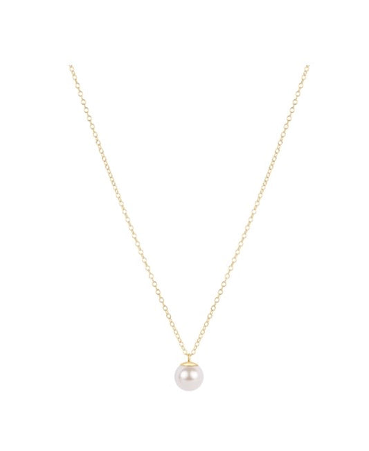 16" Necklace Gold - Classic Pearl 8mm Charm