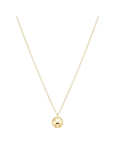 16" Necklace Gold - Classic Gold 10mm Charm