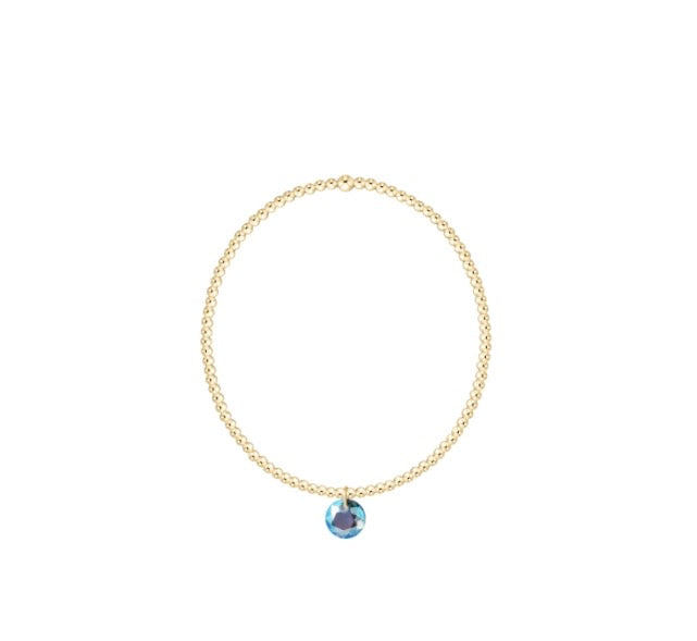 Classic Gold 2mm Bracelet - Reflection Small Charm 03