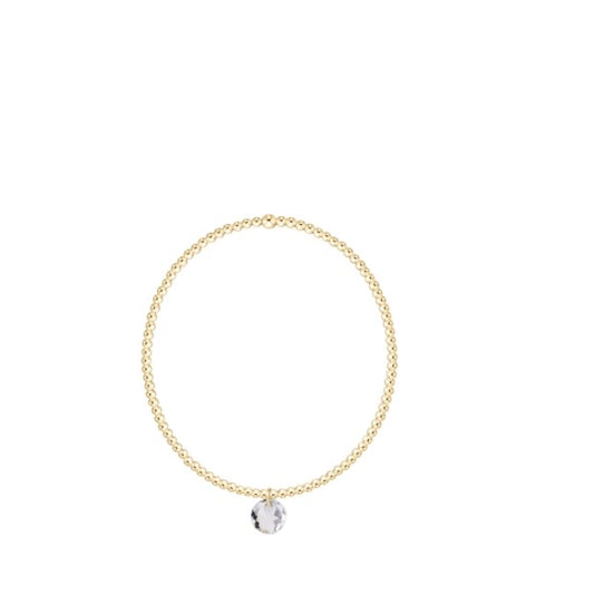 Classic Gold 2mm Bracelet - Reflection Small Charm 04