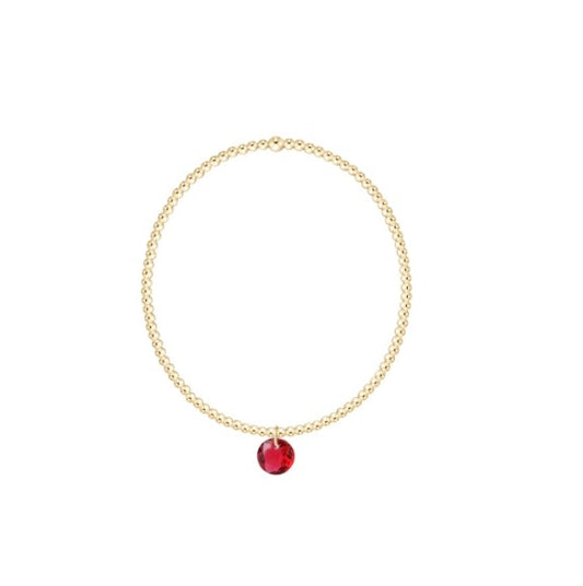 Classic Gold 2mm Bracelet - Reflection Small Charm 07