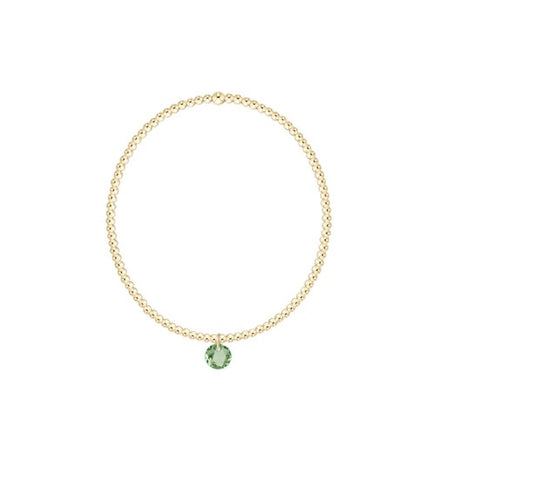 Classic Gold 2mm Bracelet - Reflection Small Charm 08