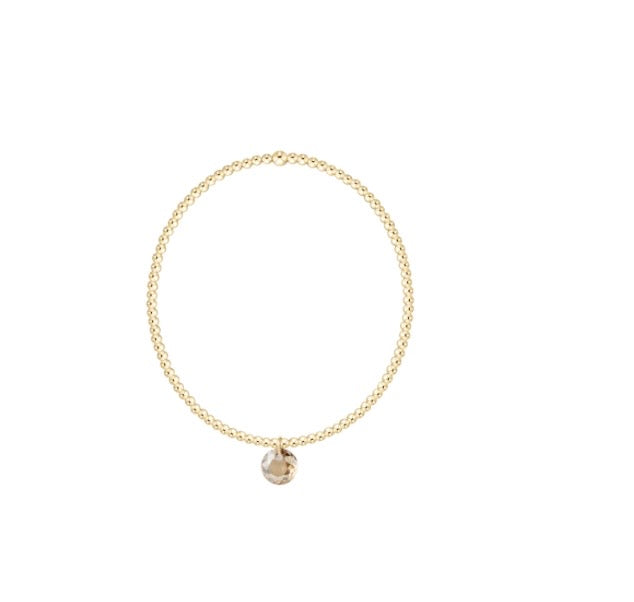 Classic Gold 2mm Bracelet - Reflection Small Charm 11