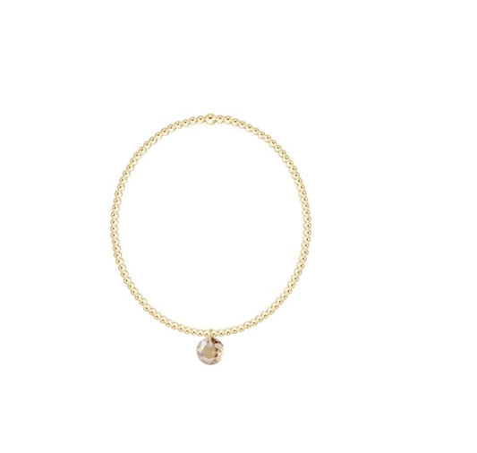 Classic Gold 2mm Bracelet - Reflection Small Charm 11