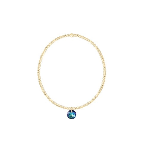 Classic Gold 2mm Bracelet - Reflection Small Charm 12