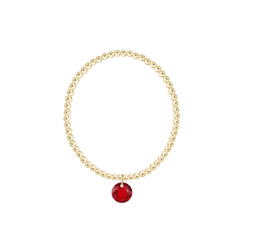 Classic Gold 3mm Bracelet - Reflection Charm - 01
