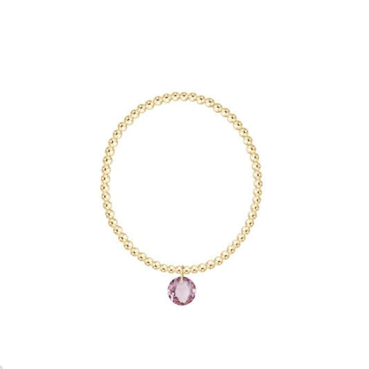Classic Gold 3mm Bracelet - Reflection Charm - 02