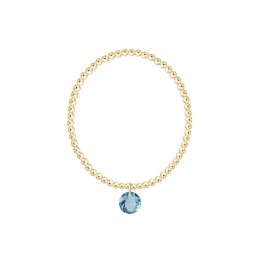 Classic Gold 3mm Bracelet - Reflection Charm - 03