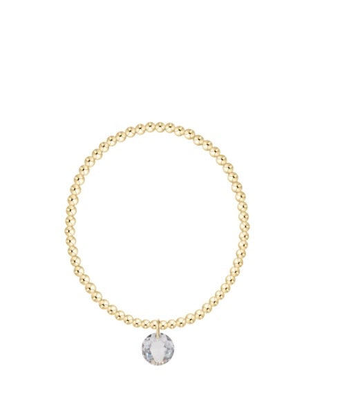 Classic Gold 3mm Bracelet - Reflection Charm - 04