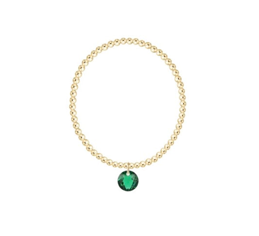 Classic Gold 3mm Bracelet - Reflection Charm - 05