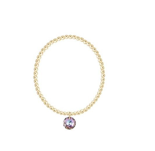Classic Gold 3mm Bracelet - Reflection Charm - 06