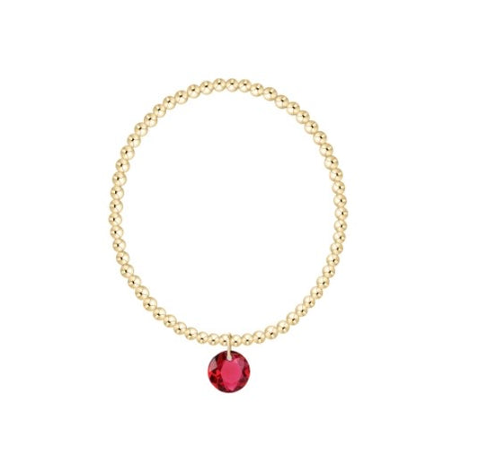 Classic Gold 3mm Bracelet - Reflection Charm - 07
