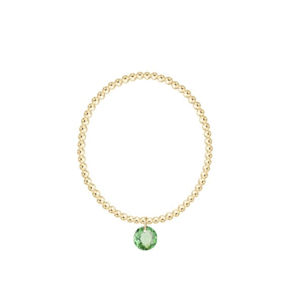 Classic Gold 3mm Bracelet - Reflection Charm - 08