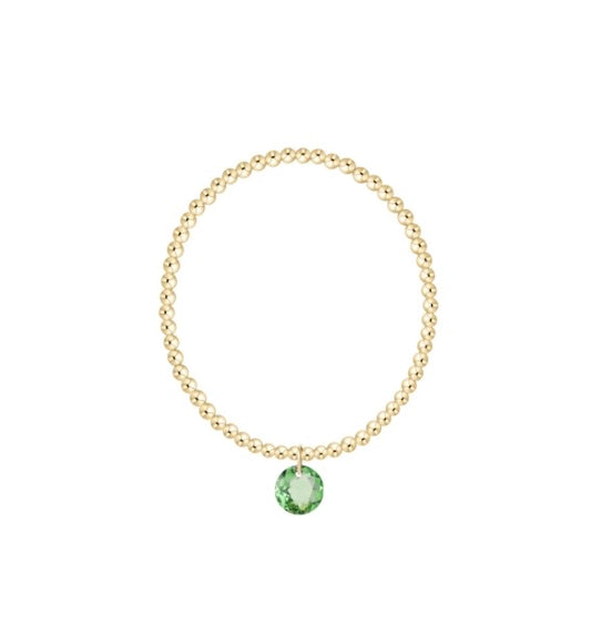 Classic Gold 3mm Bracelet - Reflection Charm - 08