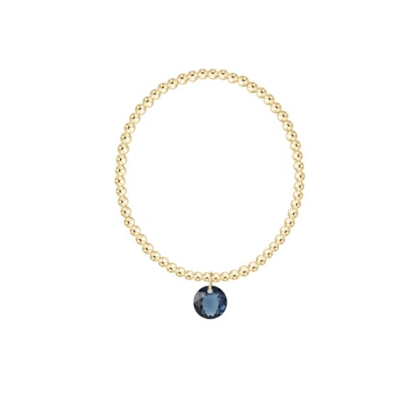 Classic Gold 3mm Bracelet - Reflection Charm - 09