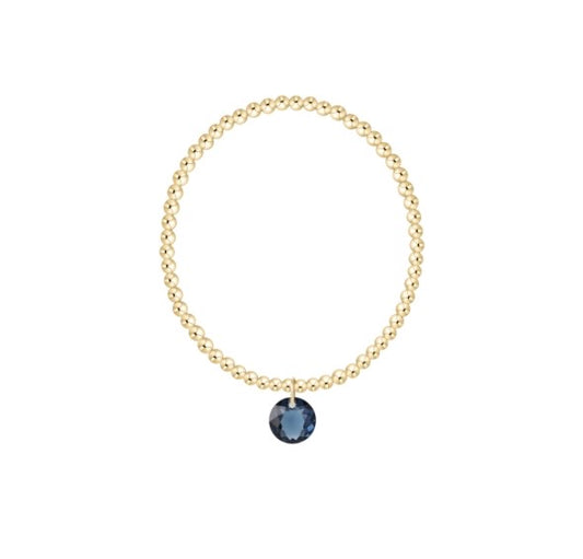 Classic Gold 3mm Bracelet - Reflection Charm - 09
