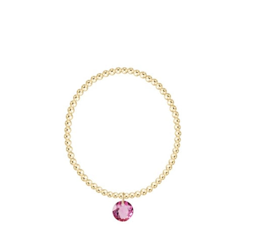 Classic Gold 3mm Bracelet - Reflection Charm - 10