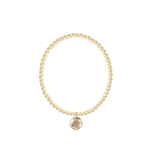 Classic Gold 3mm Bracelet - Reflection Charm - 11