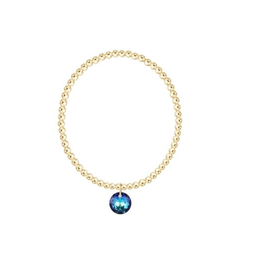 Classic Gold 3mm Bracelet - Reflection Charm - 12