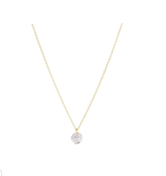 16" Necklace Gold - Reflection Small Charm - 04