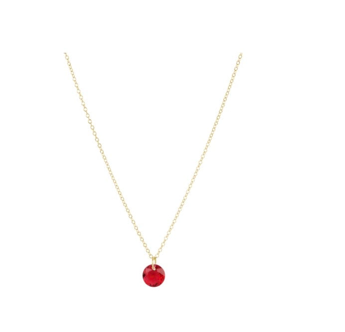 16" Necklace Gold - Reflection Small Charm - 07