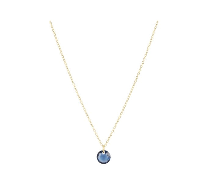16" Necklace Gold - Reflection Small Charm - 09