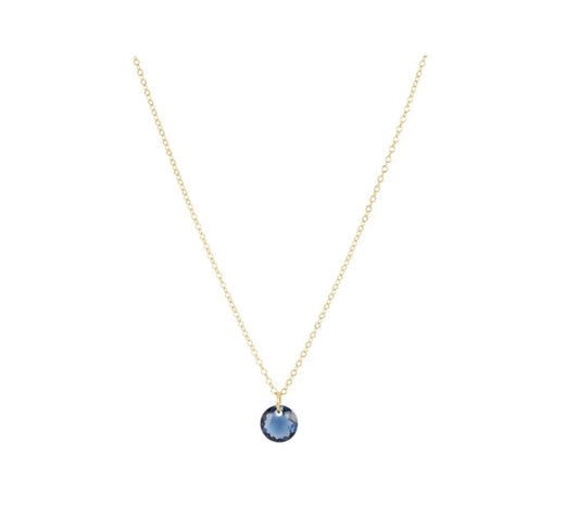 16" Necklace Gold - Reflection Small Charm - 09