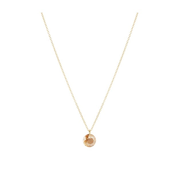 16" Necklace Gold - Reflection Small Charm - 11