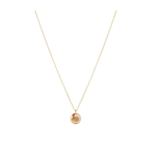 16" Necklace Gold - Reflection Small Charm - 11