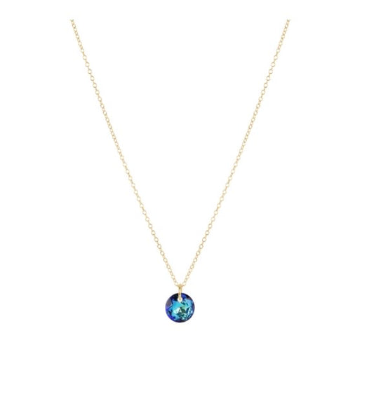 16" Necklace Gold - Reflection Small Charm - 12