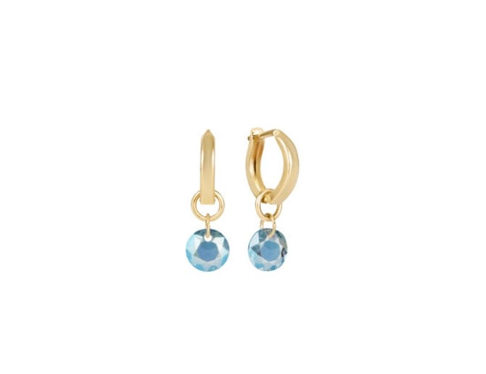 Huggie Gold 0.5" Hoop - Reflection Small Charm - 03